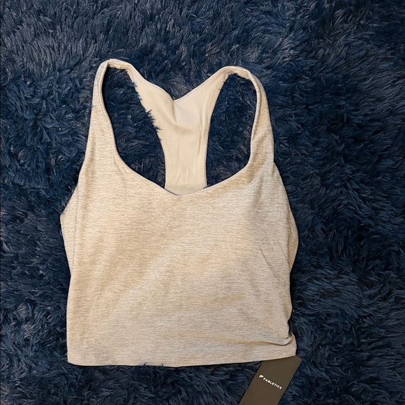 Fabletics Light Gray Racerback Tank - Picture 1 of 2